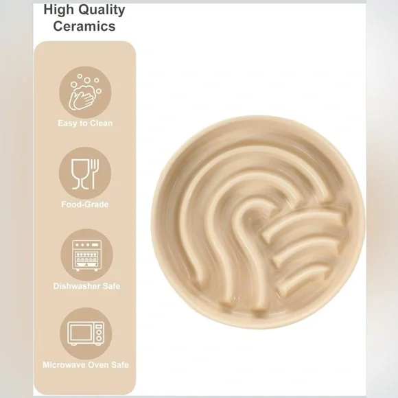 Bicopet Slow Feeder Pet Dog Ceramic Maze Non-Slip Silicone Rim Puzzle Heavy Duty - Picture 3 of 13